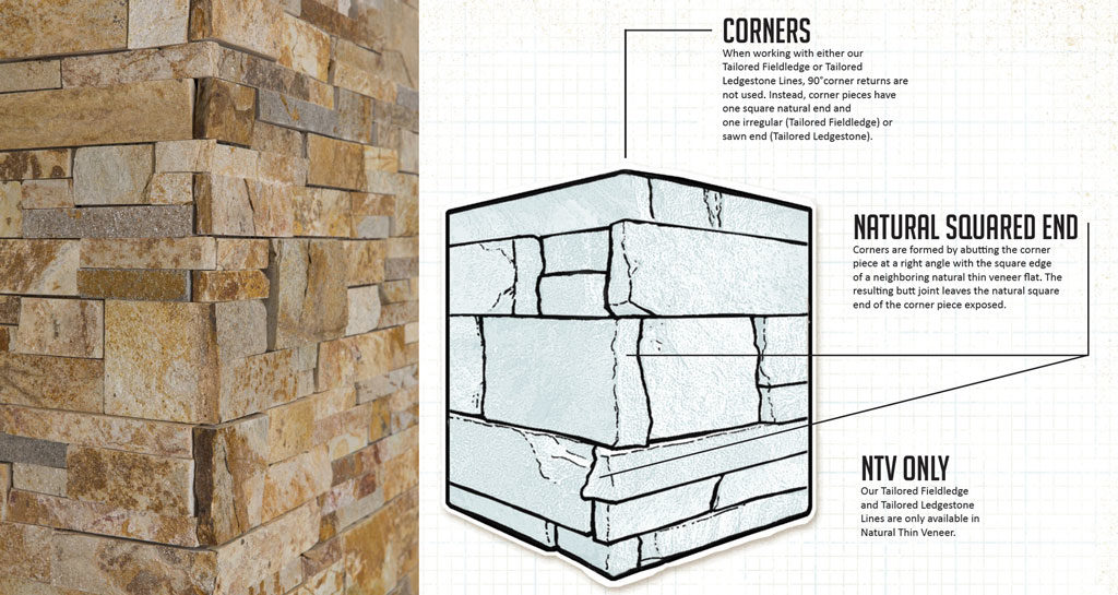 Tailored Ledgestone Veneer Corners - Better than Ledger Stone Stacked Stone Veneer Panels
