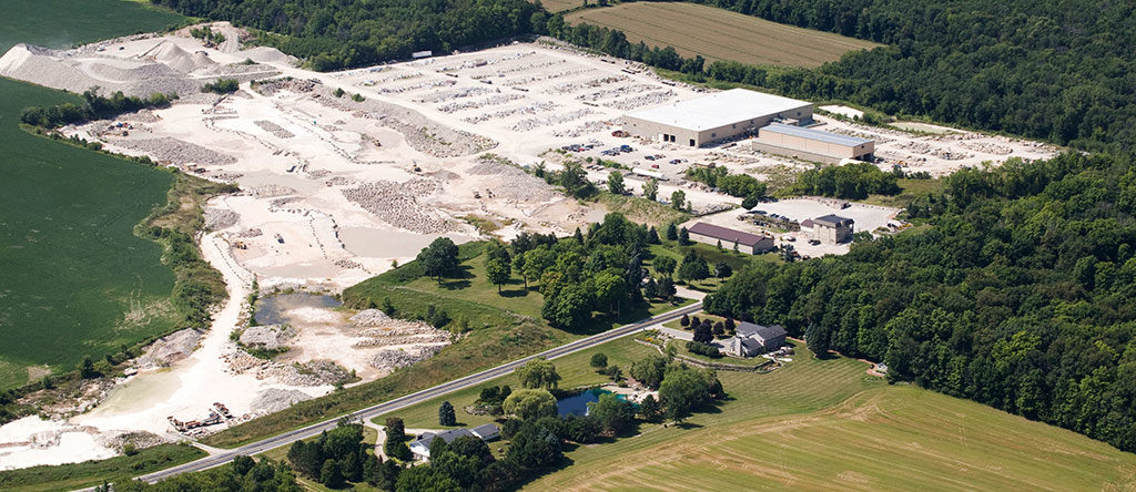 Buechel-Stone-industry---aerial-of-Chilton-quarry-and-stone-fabrication-manufacturing-facility