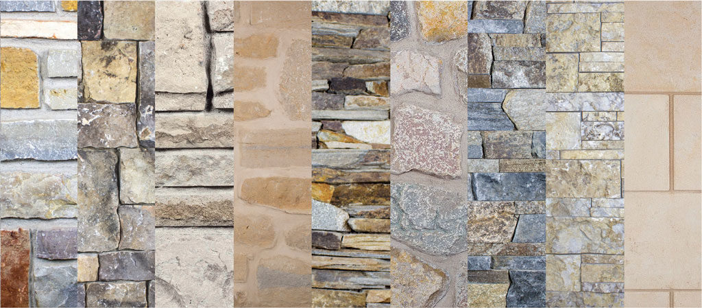 Buechel Stone veneer stone installations - ashlar, castle rock, dimensional, fieldledge, ledgestone & stacked stone, panels