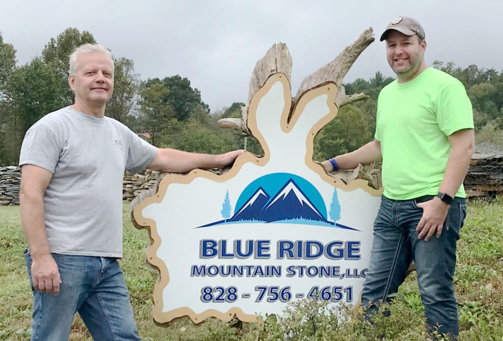 Mike and Scott - Buechel Stone Corp - Blue Ridge Mountain Stone Sign