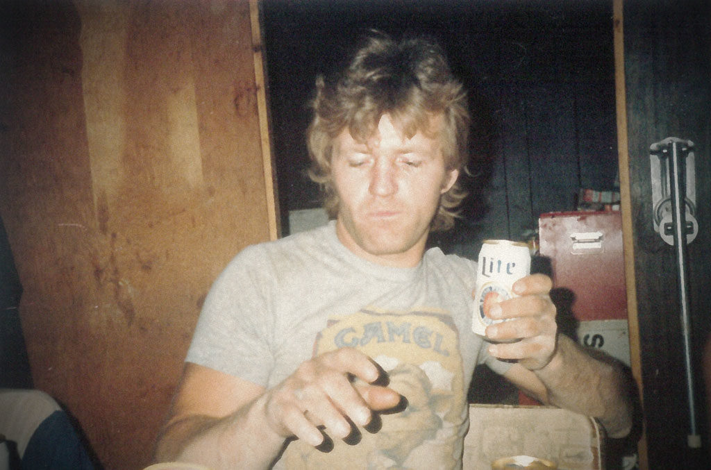 Tim Buechel - Owner of Buechel Stone Supplier - Throwback Photo with Beer in Break Room