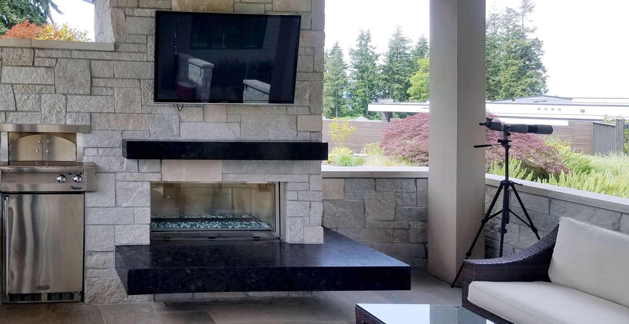 Modern Outdoor Fireplace Stone Veneer, Outdoor Fireplace Stone Wall