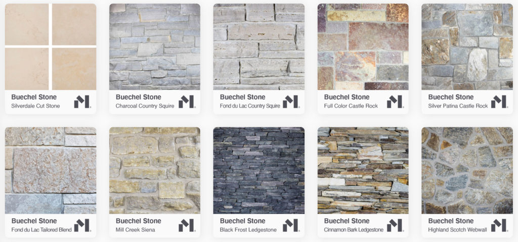 Buechel Stone Full & Thin Veneer Stone Products on Material Bank Stone Sampling