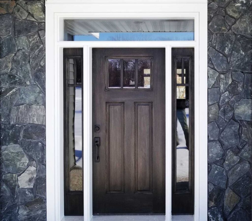 Craftsman Style Front Porch Entrance Black Frost Webwall Exterior Stone Veneer Home