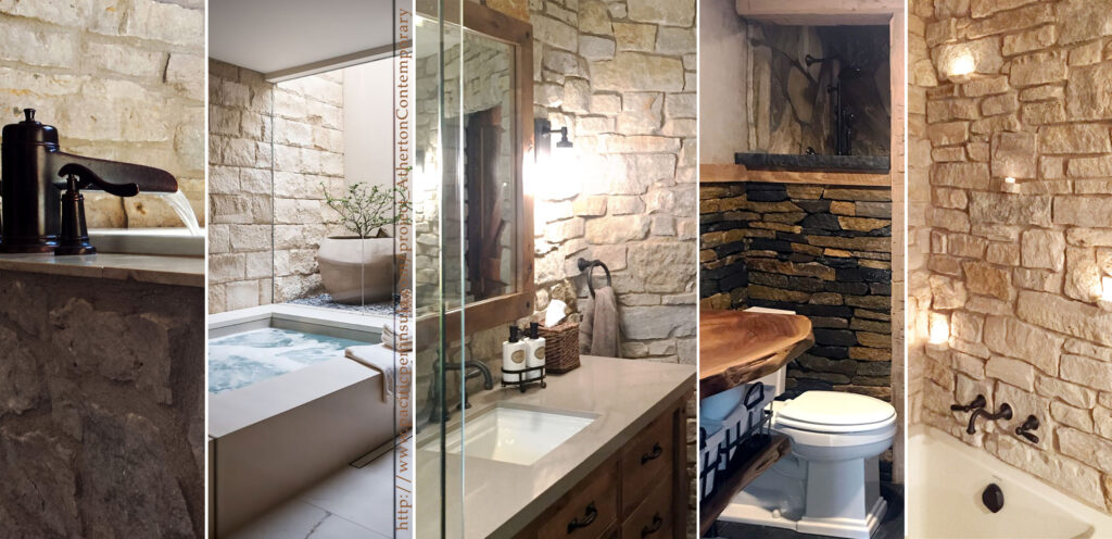 Interior stone veneers bathroom remodel ideas natural stone tub surround accent wall stone interior design