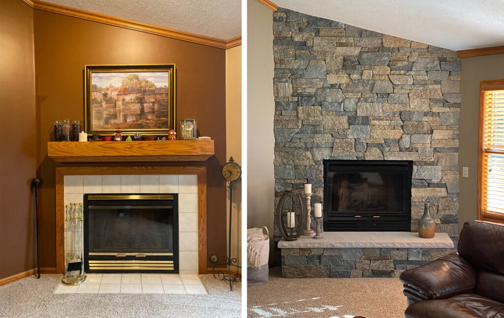 Stone Veneer Interior Design Living, Remodeling Stone Fireplaces Ideas